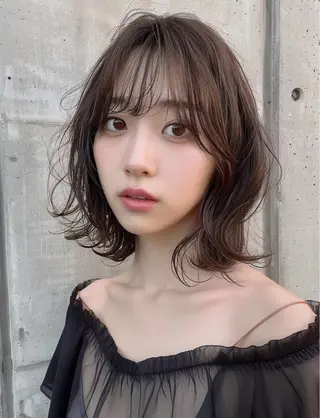 セミロング カラー 🌿透明感カラー レイヤーカットのヘアスタイル