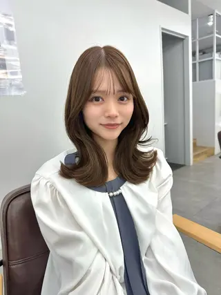 セミロング 顔周り/くびれヘア 韓国ヘア💕風間るなのヘアスタイル