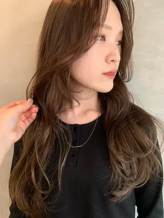 ロング カラー メンズ 落合希 Olivebeigeのヘアスタイル
