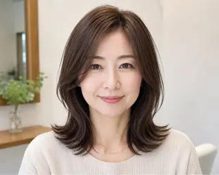 ミディアム 大人レイヤー/ 髪質改善/永幡のヘアスタイル