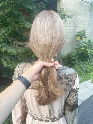 ロング カラー 顔周りカット 【オノザワリョウ】のヘアスタイル