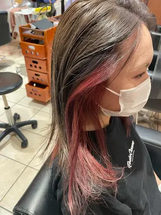 セミロング カラー NINE+/代表 ブリーチ特化型サロンのヘアスタイル