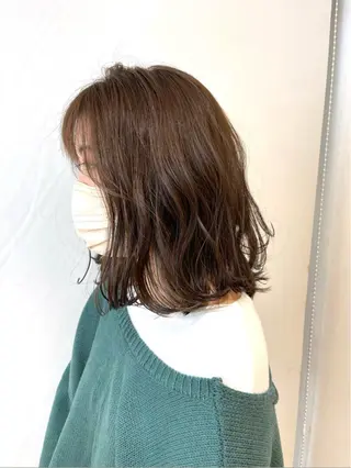 セミロング カラー 髪質改善縮毛矯正 💎TOMOのヘアスタイル