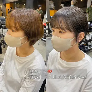ショート カラー 透明感カラー🌿 グレージュ🐺陽介のヘアスタイル