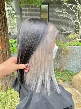ミディアム カラー ヘアアレンジ 安田和洋 ブリーチカラー特化のヘアスタイル