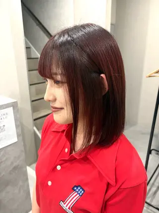 ミディアム カラー 中西 琉渚のヘアスタイル