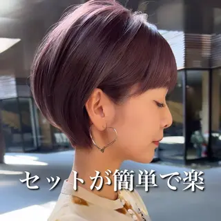 ショート カラー ボブ/レイヤーカット 縮毛矯正/コウキ新宿のヘアスタイル