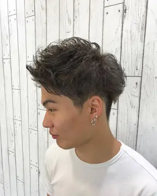 ショート カラー パーマ メンズ 🟦横浜駅メンズパー マ｜小上馬淳司🟦のヘアスタイル