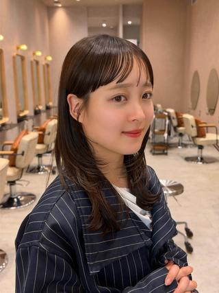 セミロング 🧡ボブ/うる艶カラ ー🩵　さくら🌸のヘアスタイル