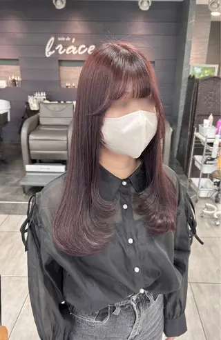 ロング レイヤー/艶髪カラー 森本くるみのヘアスタイル