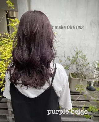 ロング カラー パーマ ヘアアレンジ maho🤍透明感 カラー/顔周りcutのヘアスタイル