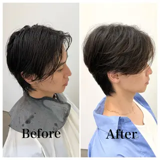 ショート パーマ メンズ 古賀 雄大のヘアスタイル