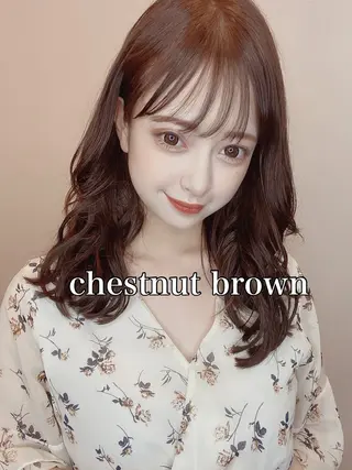 セミロング カラー 渋谷レイヤーカット❌ 縮毛矯正専門/武田涼のヘアスタイル