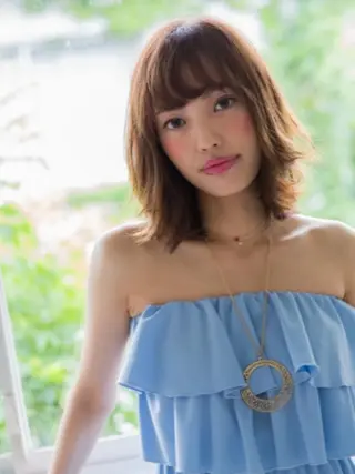 ミディアム カラー パーマ amie所沢駅 プロペ通り店【アミ】のヘアスタイル