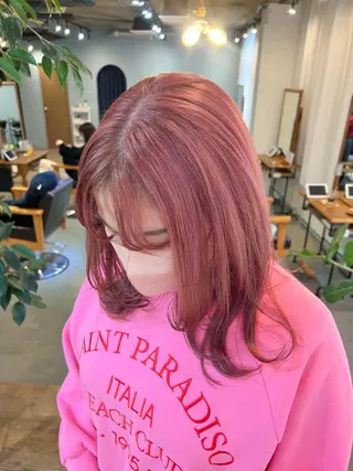 ミディアム カラー ブリーチなしカラー 🌿脇黒丸 彩のヘアスタイル