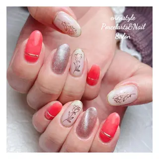 ミディアム ネイル 🐾enen style 🐾のネイルデザイン