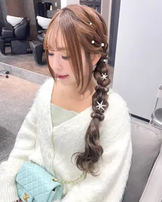 ロング ヘアアレンジ 奥山義進/大宮 /ダブルカラーのヘアスタイル