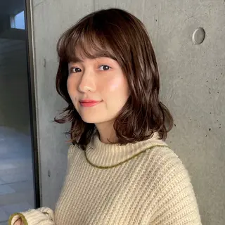 ミディアム 似合わせ/ベージュ /レイヤー/りほ🤍のヘアスタイル