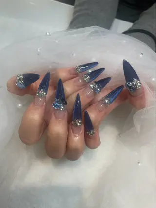 ネイル I-nailロング /ワンホン/キラキラのネイルデザイン