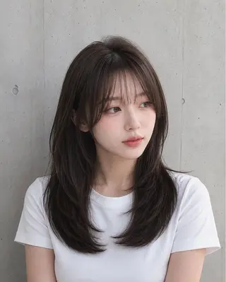 セミロング カラー ヘアアレンジ 🌫️大人韓国ヘア 🌫️naoyaのヘアスタイル