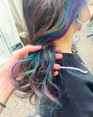 セミロング カラー 原宿サロン代表 デザインカラー伊藤卓のヘアスタイル