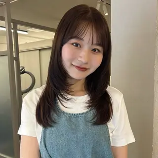 セミロング 渡部 喜子のヘアスタイル