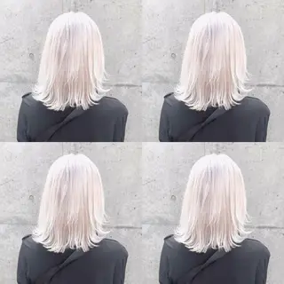 ミディアム カラー 韓国レイヤーカット/ 儚げカラーチナツのヘアスタイル