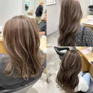 ミディアム カラー 巻ける髪質改善🫧ハ イライト/永田汰伊智のヘアスタイル