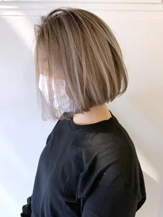 ミディアム パーマ カラー ヘアアレンジ ITbyALBUM 中野店のヘアスタイル