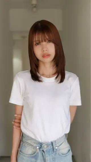 セミロング カラー 髪質改善/透明感 松下喬亮のヘアスタイル
