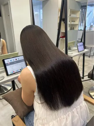 ロング パーマ 🍒モテ暖色カラー × うる艶✧ ゆなのヘアスタイル