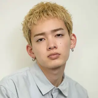 ショート カラー パーマ メンズ ハイトーン/メンズマ ッシュ/KYOHEIのヘアスタイル