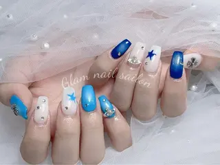 ネイル エツメ💅 長さ出し🎀デザインのネイルデザイン