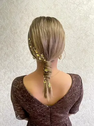 セミロング カラー パーマ ヘアアレンジ newi grande 横浜店のヘアスタイル