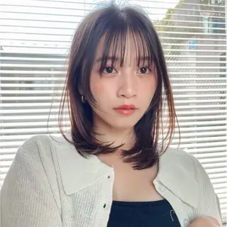 ミディアム 似合わせカット× 顔周りカットるな🌛のヘアスタイル