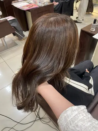 ミディアム カラー 🤎韓国ヘア ベージュ まゆか🤎のヘアスタイル