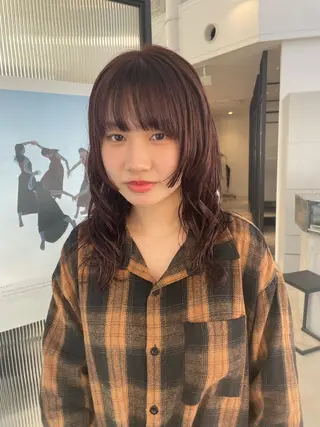 ミディアム パーマ ♡tomo♡ 岐阜レイヤーカットのヘアスタイル