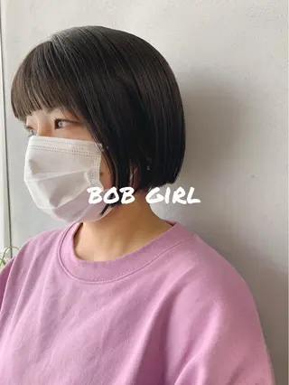 ミディアム カラー ボブパーマコテ巻き風 パーマNo1深江秀平のヘアスタイル