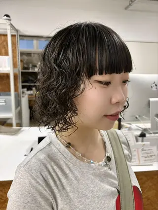 ショート パーマ トレンドパーマ/ ボブ🌰くりーわのヘアスタイル