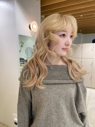 ロング カラー ヘアアレンジ 似合わせカットカラー りおなのヘアスタイル