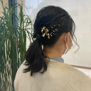 ミディアム ヘアアレンジ サプリームヘア 飯田みち瑠のヘアスタイル