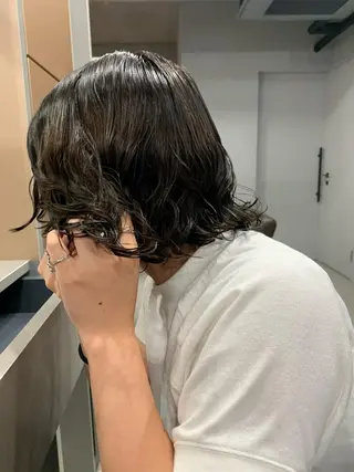 ミディアム カラー パーマ ボブパーマコテ巻き風 パーマNo1深江秀平のヘアスタイル