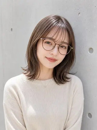 ミディアム カラー 宇梶 千愛のヘアスタイル