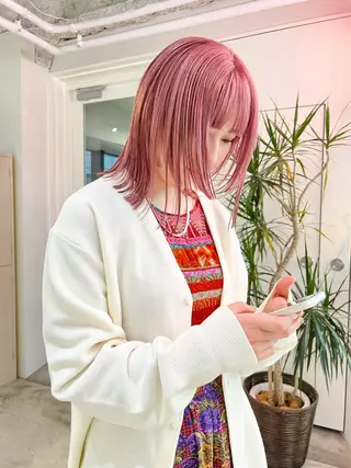 ミディアム カラー 朝が楽になるパーマ /ミリヤのヘアスタイル