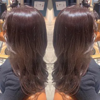 セミロング カラー 韓国🇰🇷 ✂︎hair 内田愛のヘアスタイル