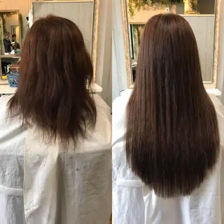 カラー ロング ヘアアレンジ 大阪レミーエクステ チビ編み込みのヘアスタイル