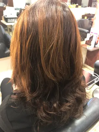 セミロング パーマ 織田 英之のヘアスタイル
