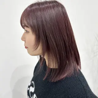 ミディアム カラー ヘアアレンジ パーマ 肥後 有紗のヘアスタイル