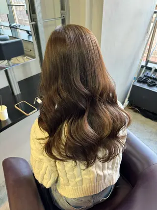 セミロング カラー ベージュ透明感カラー 💟AYUMI💟のヘアスタイル
