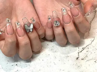 ネイル 韓国/ワンホン/長さ 出しつけ放題🎀のネイルデザイン